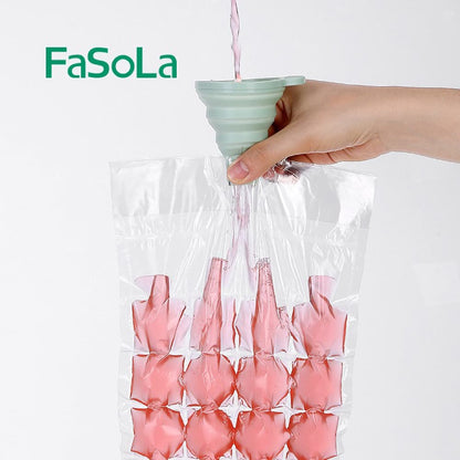 Fasola Food Grade Kitchen Folding Silicone Collapsible Funnels for Filling Olive Green 7.5*6.2*7cmX3Pack