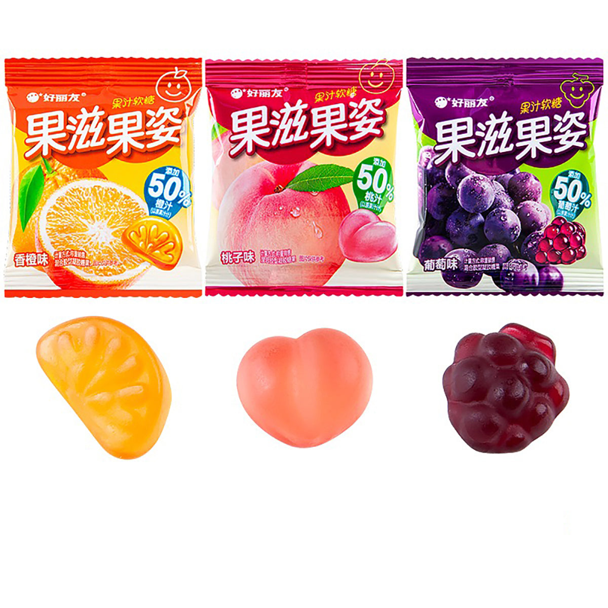 Orion Gummy Candy Grape Flavor - Soft Chewy Candy Snack 60g X6pack