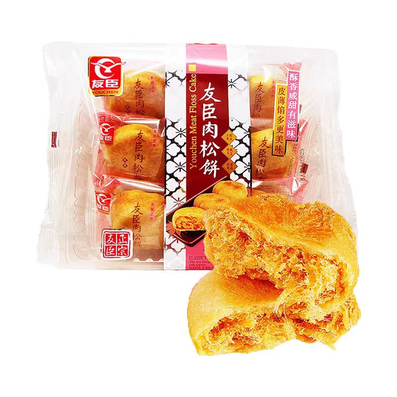 YC Youchen Original Pork Floss Cake Breakfast Pastry Snack 6pcs208gX3Pack