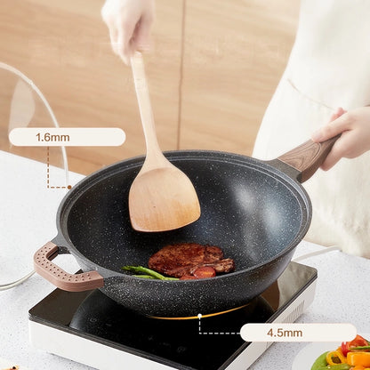 Lifease Lightweight Nonstick Stone Wok with Lid 28cm Suitable for 1-3 People Only 1.9Kg X1Pack