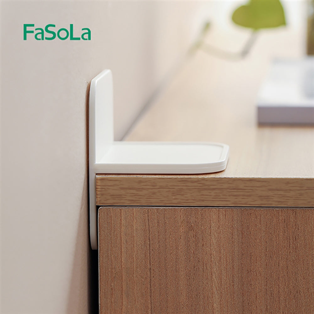 Fasola White AntiTip Adhesive No Drill Furniture Wall Anchor for Baby Proofing 7 X 7 X 5.5 cm X2Pack