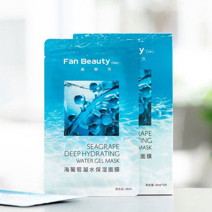 FanBeauty Sea Grape Hydrating Moisturizing Mask 5 Pieces per Box X3Pack