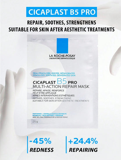 La Roche-Posay Cicaplast Baume B5 Pro Multi-Purpose Repairing Moisturizing Face Mask 25gX8Pack