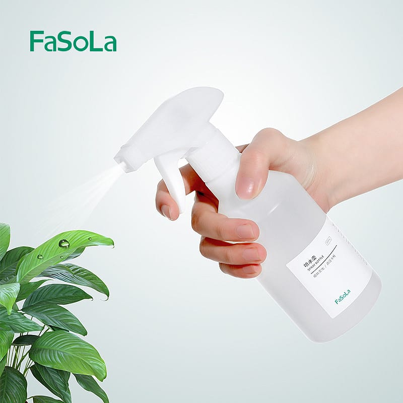 Fasola Plastic Spray Bottle with  Adjustable Nozzle for Cleaning Solution  White 350mlX2Pack