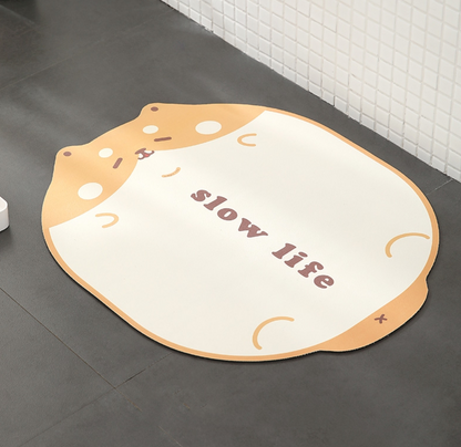 Fasola Shiba Inu Pattern Absorbent Anti-Slip Mat Rug for Shower 47.3X57.3cm X2Pack