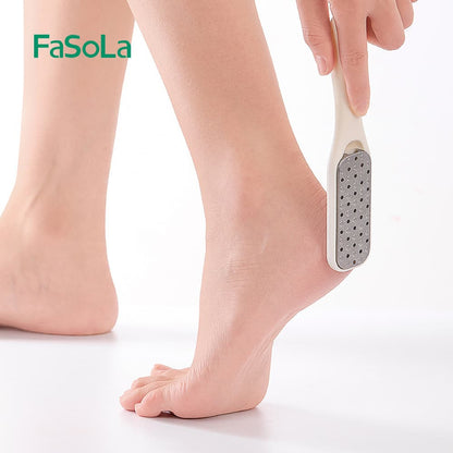 Fasola Wet & Dry Exfoliating Foot Scrubber Removable & Washable White 17.9*3.5*0.87cmX2Pack