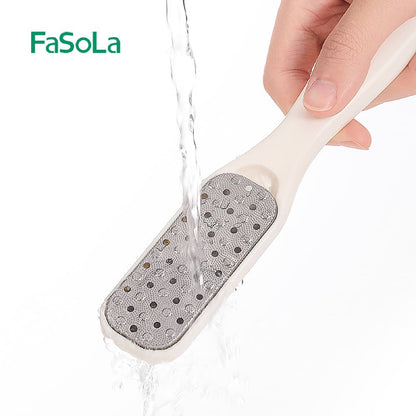 Fasola Wet & Dry Exfoliating Foot Scrubber Removable & Washable White 17.9*3.5*0.87cmX2Pack