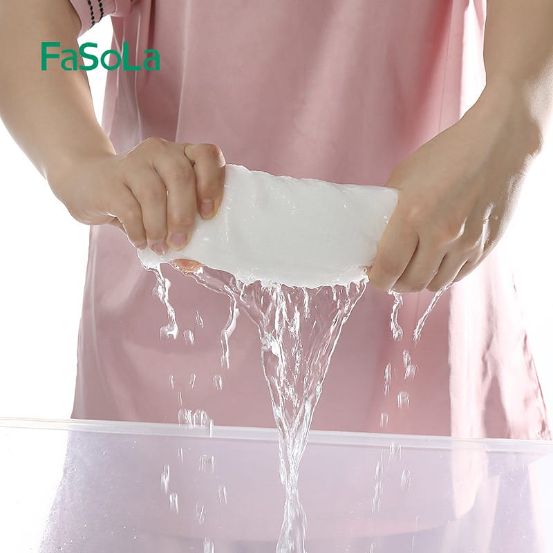 Fasola Disposable Cotton Bath Towel  Portable Thick Paper Towel Reusable Suitable for Hiking Camping White 70*140cmX4Pack