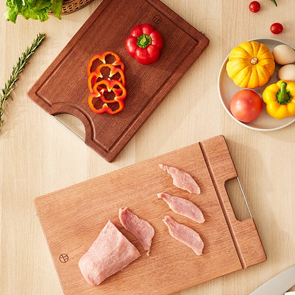 Lifease Ebony Wood Wooden Solid Rectangular No Glue Hanging Cutting Board Chopping Board for Kitchen Medium 36X25X2.5cm X 2Pack