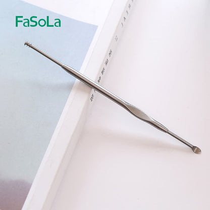 Fasola 430 Stainless Steel Double Ended Ear Pick Ear Wax Removal Ear Cleaning Kit 12cm 6Pack