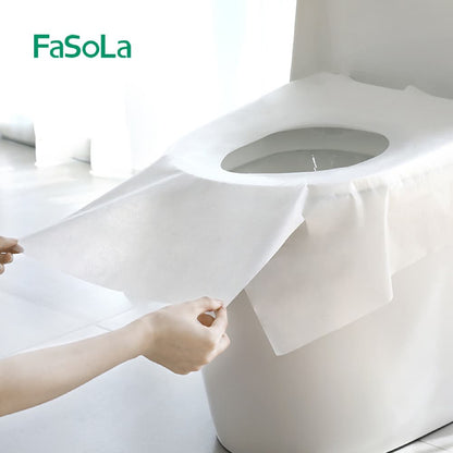 Fasola Waterproof Disposable Full Toilet Seat Covers for Travel 65*63cm 5pcs X2Pack