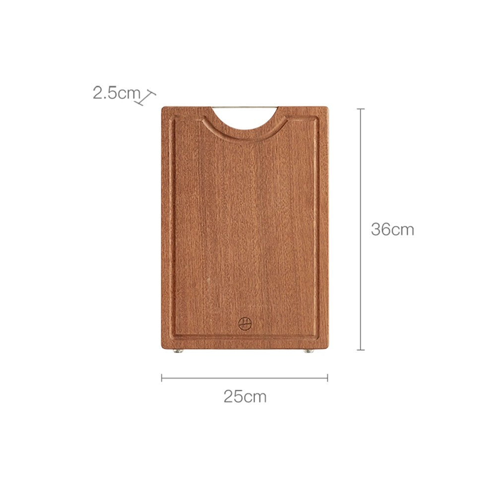 Lifease Ebony Wood Wooden Solid Rectangular No Glue Hanging Cutting Board Chopping Board for Kitchen Medium 36X25X2.5cm X1Pack