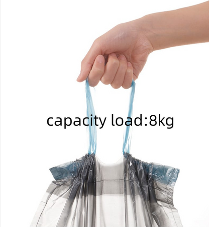 Fasola Free Shipping Disposable Drawstring Garbage Bag Kitchen Drawstring Trash Bags Silver Gray 15pcs*3 Rolls X2Pack