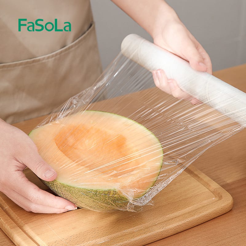 Fasola Disposable Microwave Safe Point Break Food Cling Film Plastic Food Wrap 30*30cm Transparent X2Pack