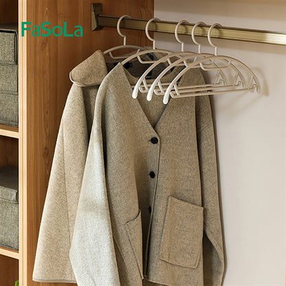 Fasola Curved Multi-Functional Velvet Clothes Hanger Coat Hanger for Coats and Pants 5Pieces X 2Pack