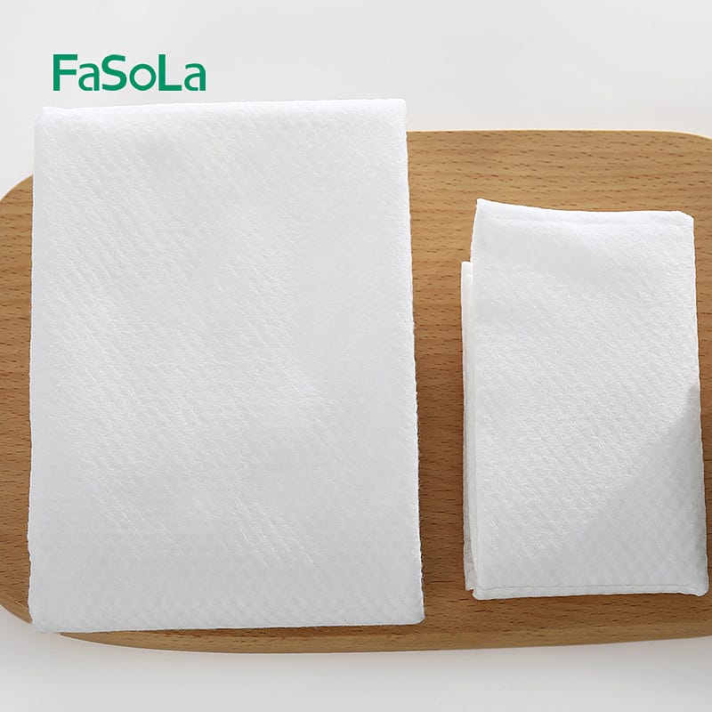 Fasola Disposable Cotton Bath Towel  Portable Thick Paper Towel Reusable Suitable for Hiking Camping White 70*140cmX4Pack