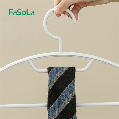 Fasola Curved Multi-Functional Velvet Clothes Hanger Coat Hanger for Coats and Pants 5Pieces X 2Pack