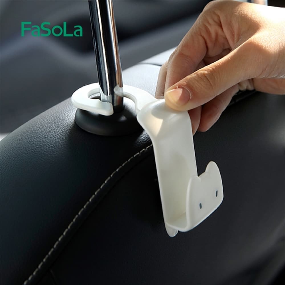 Fasola Car Hooks White 9*7.5*3.4cm2pcs X3Pack