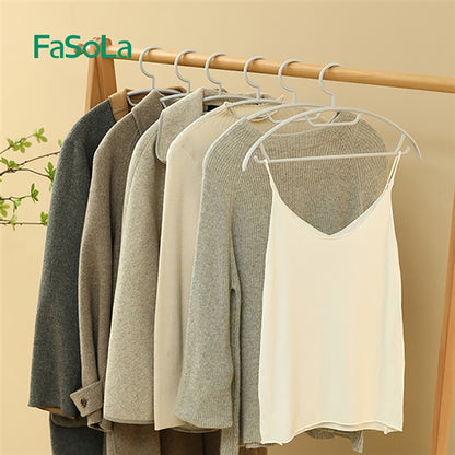 Fasola Curved Multi-Functional Velvet Clothes Hanger Coat Hanger for Coats and Pants 5Pieces X 2Pack