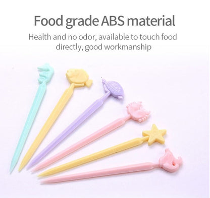 Fasola Simple Fashion Animal Fancy Fruit Toothpicks for Appetizers Food Sticks Multicolor 8.4cmX3Pack