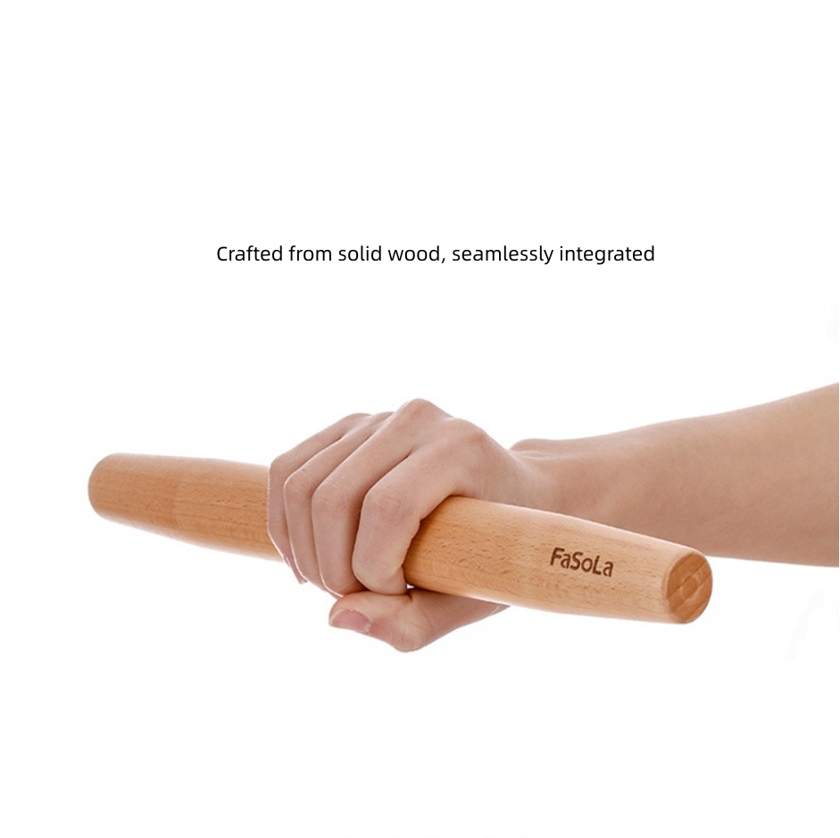 Fasola Small Size Natural Color Beech Wooden Rolling Pin for Baking  4Pack