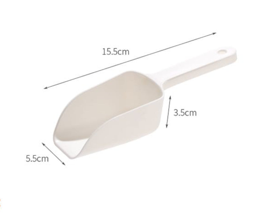 Fasola Plastic Utility Ice Scooper Safe Kitchen Utility Scoop 15.5X5.5X3.5cm 6Pack