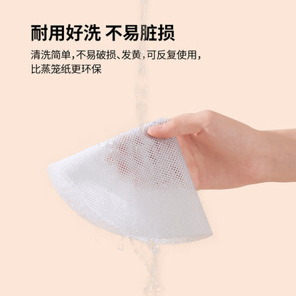 Fasola Non-stick Silicone Dumplings Buns Mat Cooking Steamer Pad for Home Kitchen  26cm  3piecesX6Pack