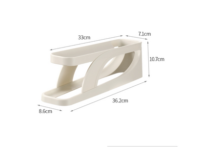 Fasola Slide Egg Storage Box Space-Saving Egg Dispenser Holder Fridge Egg Rack Off-White X2Pack