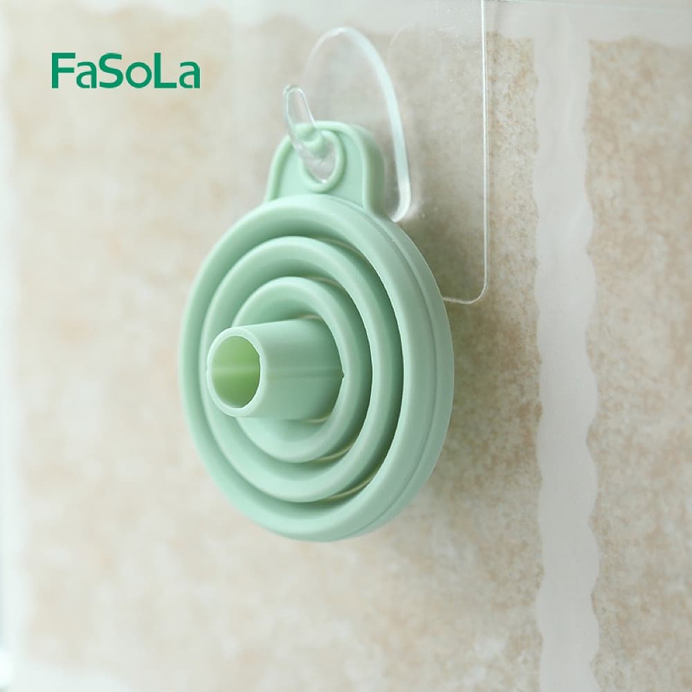 Fasola Food Grade Kitchen Folding Silicone Collapsible Funnels for Filling Olive Green 7.5*6.2*7cmX3Pack