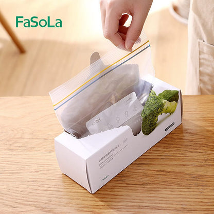 Fasola Kitchen Strong Double Zipper Sealed Food Storage Bag Medium 18*20cm 20pcs in X3Pack