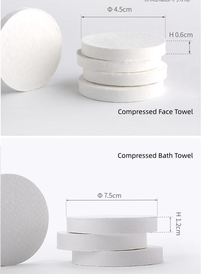 Fasola Travel Disposable Compressed Bath Towel Set 2 Compressed Towels and 1 Compressed Bath Towel  X2Pack