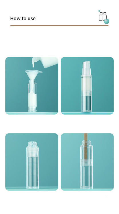 Fasola Vacuum Airless Pump Dispensing Bottle Cosmetic Container for Travel 10ml Size 2piecesX6Pack