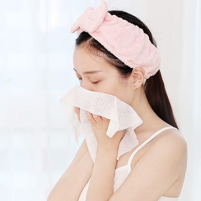 Fasola Disposable Compressed Facial Towels Cotton Coin Tissue for Travel 20 X 22cm 35Pieces X2Pack