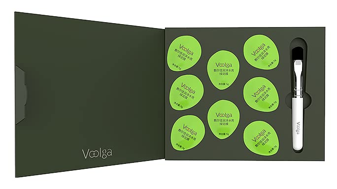 Voolga Glossy and Water Sense Green Dead Sea Mud Mask for Face and Body  8Pieces X4Pack