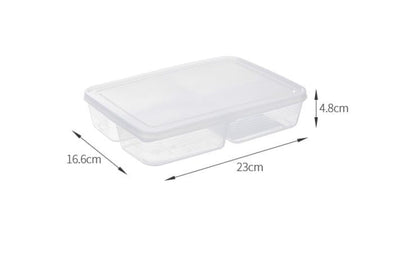 Fasola 4 compartments Portable Freezer Plastic Storage Containers with Lid 23*4.8*16.6cmX2Pack