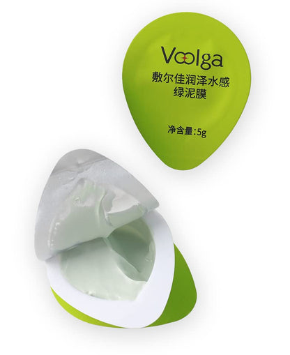 Voolga Glossy and Water Sense Green Dead Sea Mud Mask for Face and Body 8Pieces X2Pack