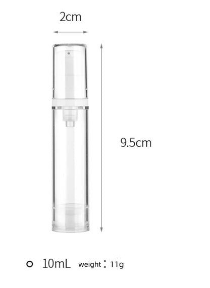 Fasola Vacuum Airless Pump Dispensing Bottle Cosmetic Container for Travel 10ml Size 2piecesX6Pack