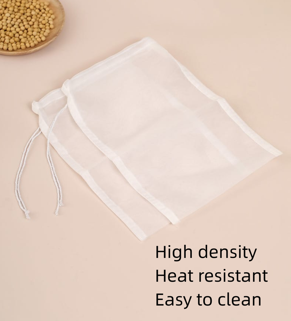 Fasola Reusable Food Grade Nylon Mesh Strainer Bags Kitchen Supplies For Tea Coffee Juice Filter Bags 100Mesh 20*30cm 2Pcs X3Pack