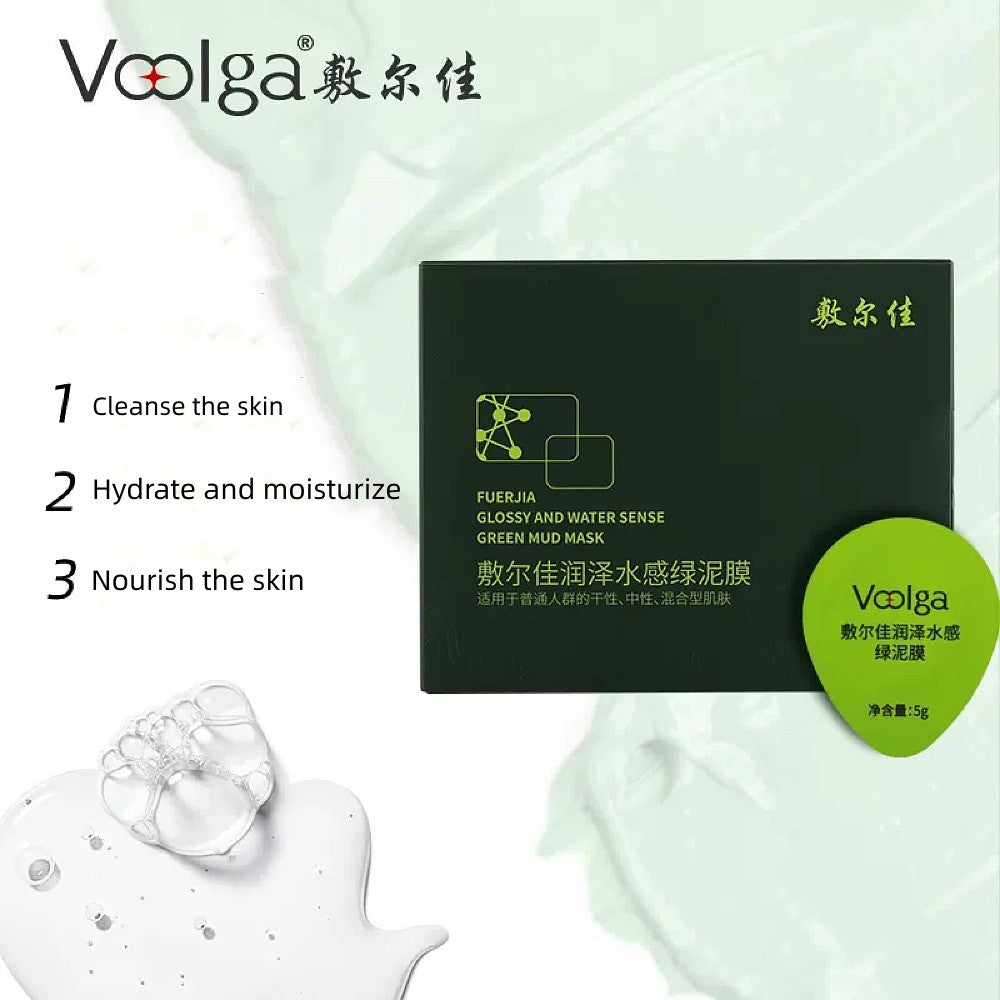 Voolga Glossy and Water Sense Green Dead Sea Mud Mask for Face and Body  8Pieces X4Pack