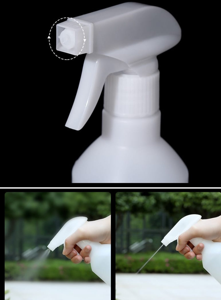 Fasola Plastic Spray Bottle with  Adjustable Nozzle for Cleaning Solution  White 500mlX2Pack