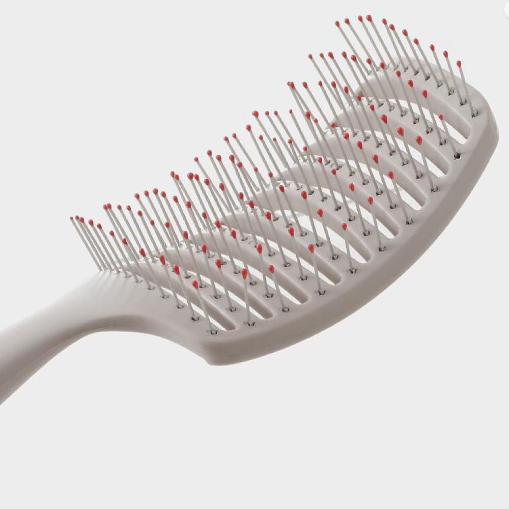 Fasola Grey Curved Salon Blow Drying and Wet Comb Brush for All Hair Types 28X 7.5X2.6cmX4Pack