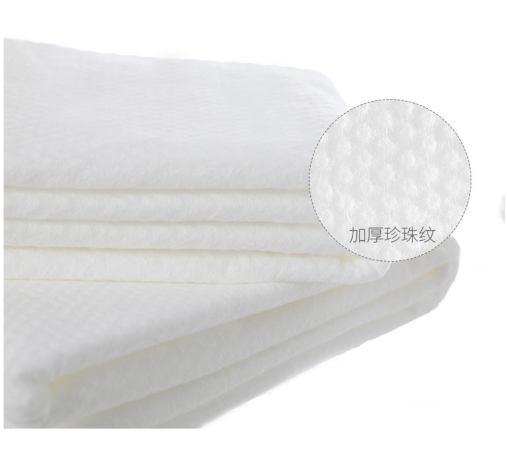 Fasola White Disposable Travel Pure Cotton Bath Face Towels for Hotel 30 X 70cm 6Pack