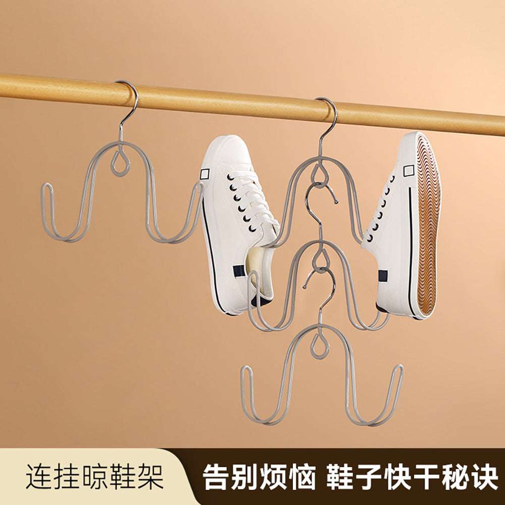 Fasola 2 Pieces Packing Grey Hanging Shoe Rack 4Pack