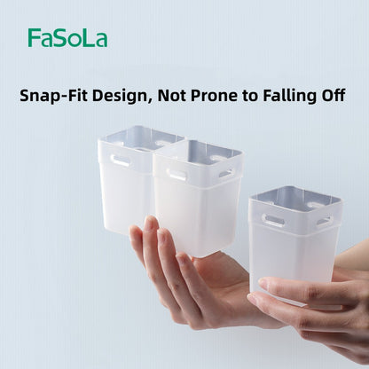 Fasola Refrigerator Organizer Box, Fridge Side Door Storage Containers Plastic Translucent 2pcs X2Pack