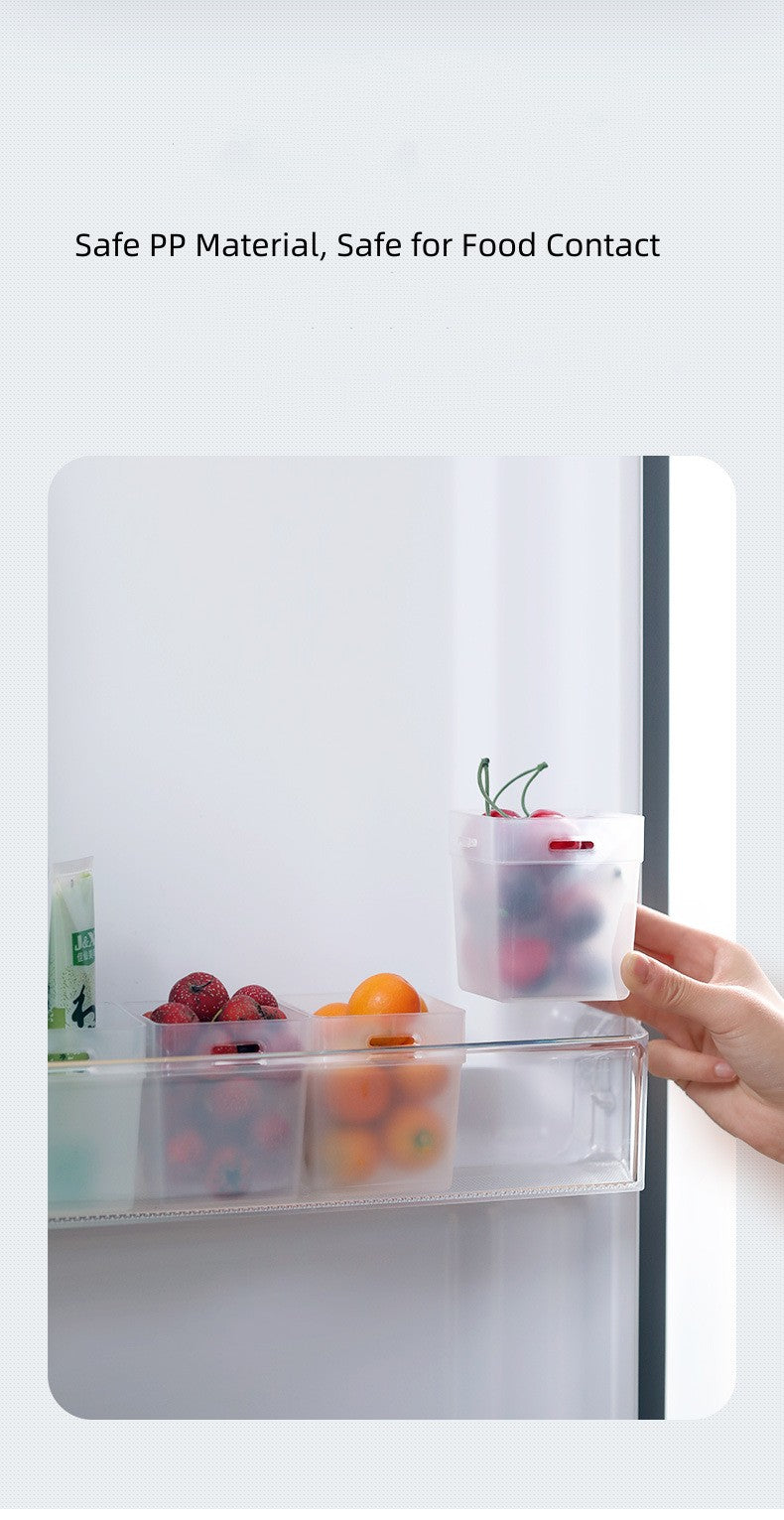 Fasola Refrigerator Organizer Box, Fridge Side Door Storage Containers Plastic Translucent 2pcs X2Pack