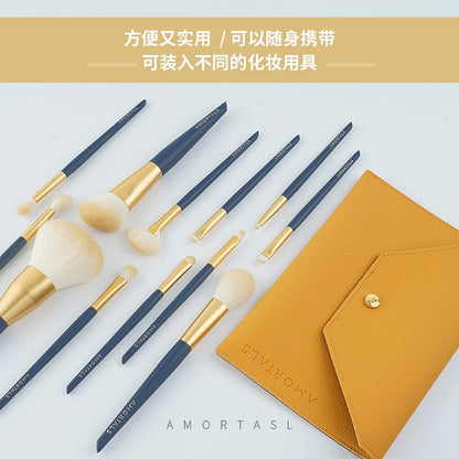 Amortals Free Shipping Yellow Travel Makeup Brush Holder Bag Makeup Brush Organzier 2Pack