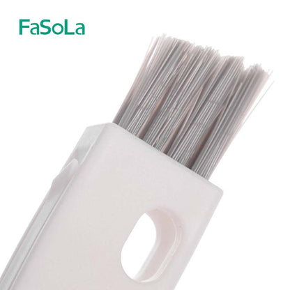 Fasola  Multifunctional 3-in-1 Cup Lid Gap Cleaning Brush Set Home Kitchen Cleaning Tools White 13.5*2.5*1.5cmX2Pack