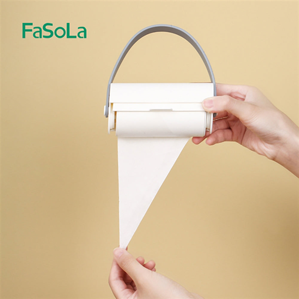 Fasola White Portable Lint Remover for Clothes Pet Hair Lint Roller with Refills 4.6X4.6X10cm 2Pieces X6Pack