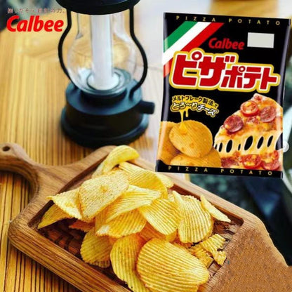 Calbee Pizza Flavored Thick Cut Potato Chips 63g X3Pack