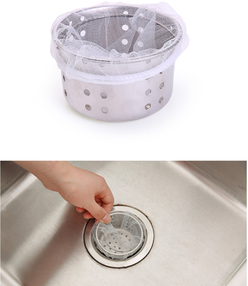 Fasola White Disposable Kitchen Sink Filter Net Sink Strainer Mesh Bag  35pcsX6Pack